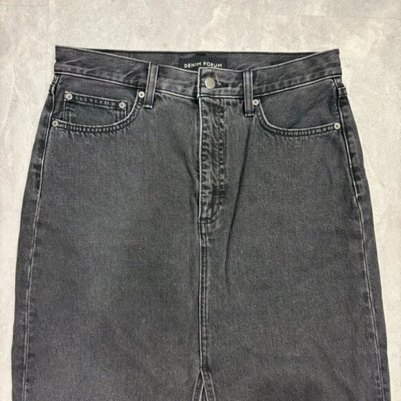 DENIM FORUM ARITZIA 90s Halle Skirt Midi Denim Black Size 29 - Picture 5 of 13